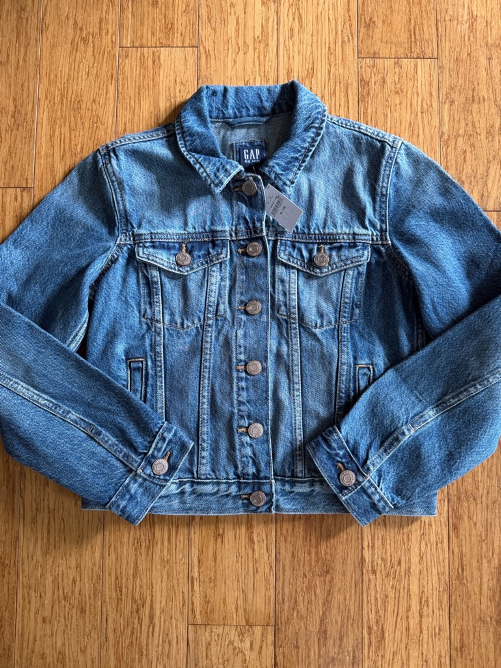 GAP Medium Blue Denim Jacket with Button Front NWT